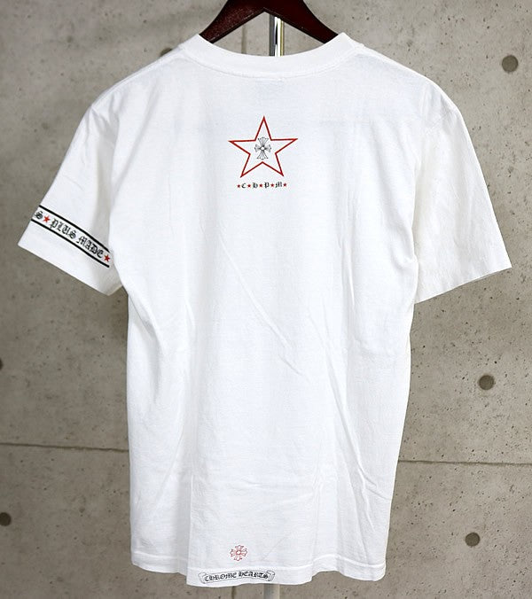 CHROME HEARTS Old Star Print T-Shirt White Size M