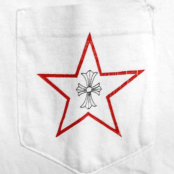 CHROME HEARTS Old Star Print T-Shirt White Size M