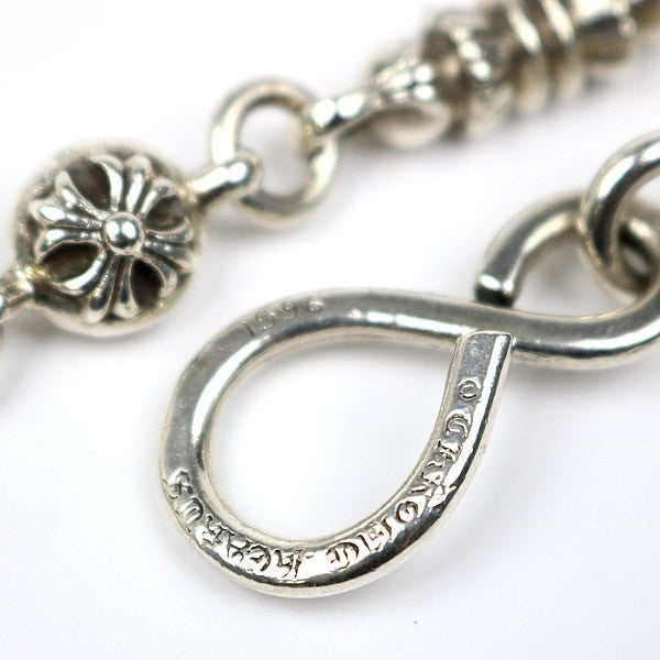 CHROME HEARTS 1 Clip Cross Ball Barrel Wallet Chain Silver
