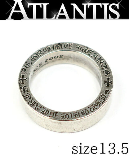 CHROME HEARTS Spacer Black Diamond Ring Silver Size JP 13.5