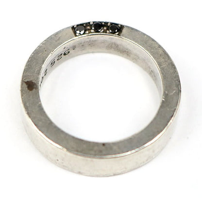 CHROME HEARTS Spacer Black Diamond Ring Silver Size JP 13.5