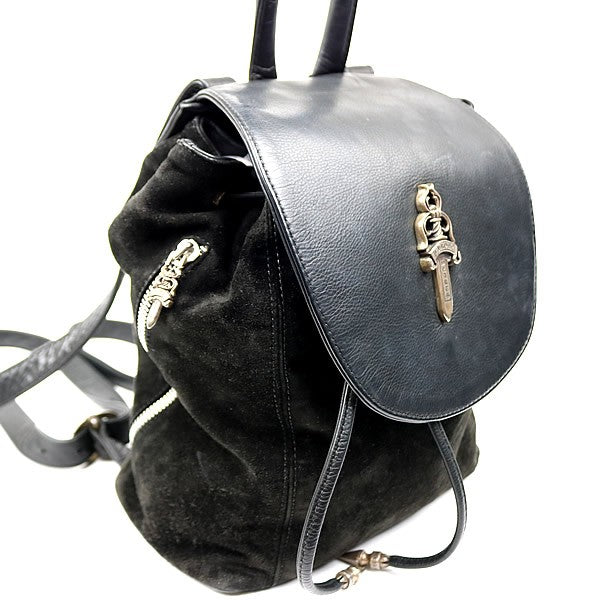 CHROME HEARTS Iggy Dagger Suede Leather Backpack Black