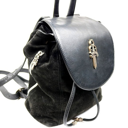 CHROME HEARTS Iggy Dagger Suede Leather Backpack Black