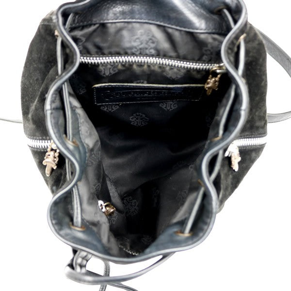 CHROME HEARTS Iggy Dagger Suede Leather Backpack Black