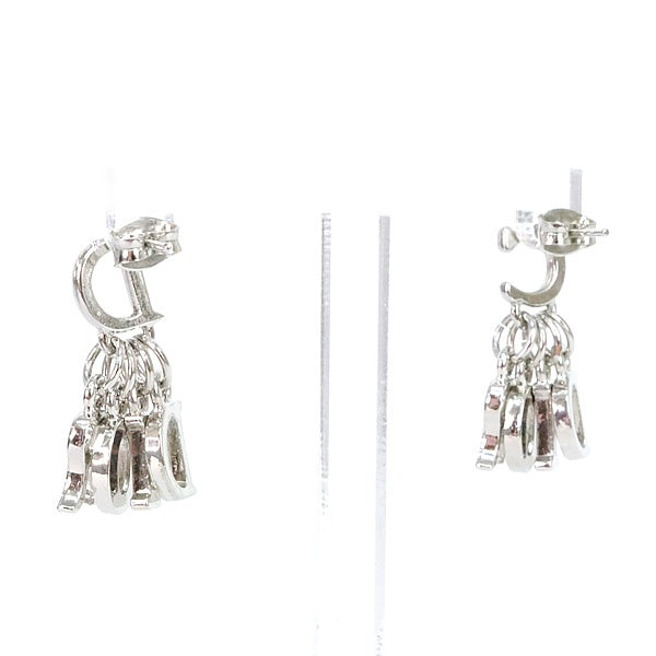 Christian Dior Logo Earrings Silver