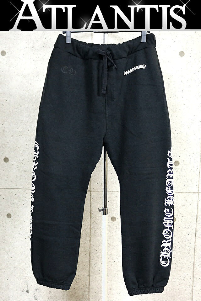 CHROME HEARTS Old English Black/White Sweatpants Size M