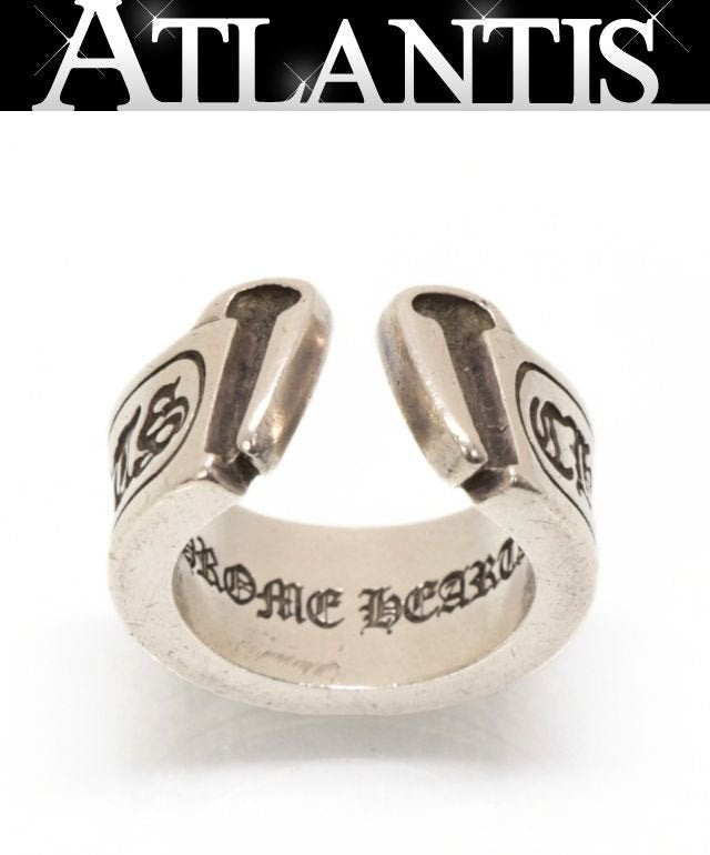 CHROME HEARTS Large Scroll Label Ring SV925 Size JP 11.5
