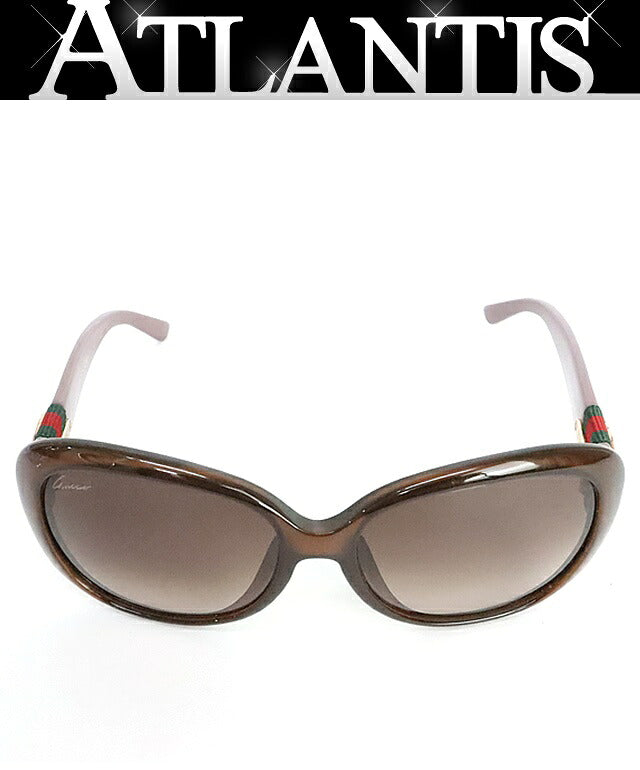 GUCCI Sherry Line Interlocking Sunglasses Brown Size 57□16