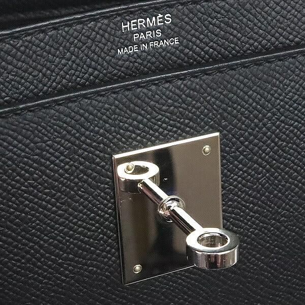HERMES Kelly Depeches 36 Epsom Leather Briefcase Stamp Black