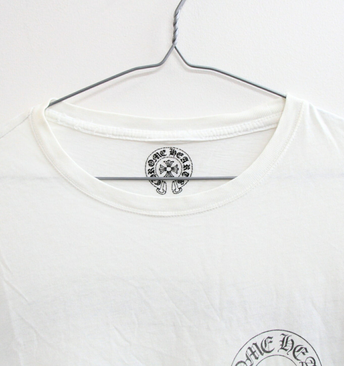CHROME HEARTS Old Scroll Horseshoe T-Shirt White Size S