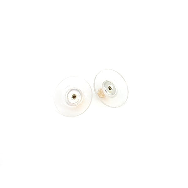 CHANEL Clover Metal Plastic Gold Pink Earrings