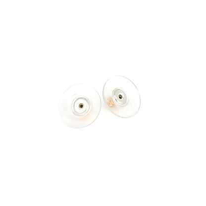 CHANEL Clover Metal Plastic Gold Pink Earrings