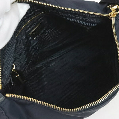 PRADA Triangle Logo Nylon Saffiano Messenger Bag Navy