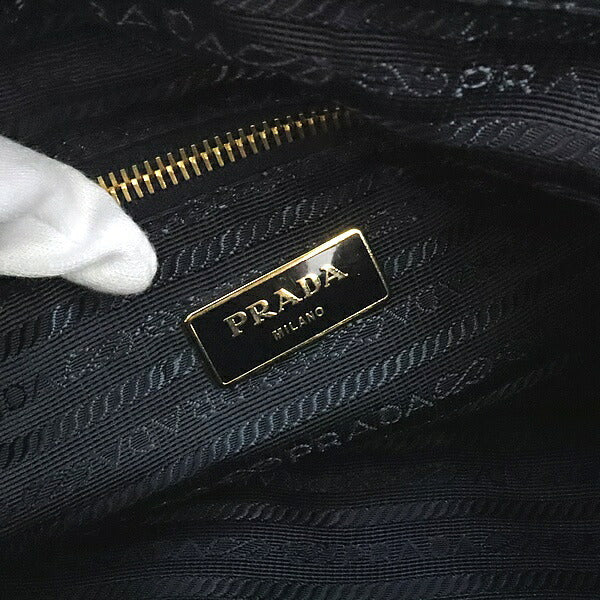 PRADA Triangle Logo Nylon Saffiano Messenger Bag Navy