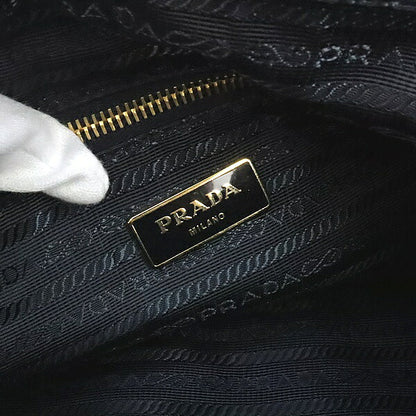 PRADA Triangle Logo Nylon Saffiano Messenger Bag Navy