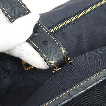 PRADA Triangle Logo Nylon Saffiano Messenger Bag Navy