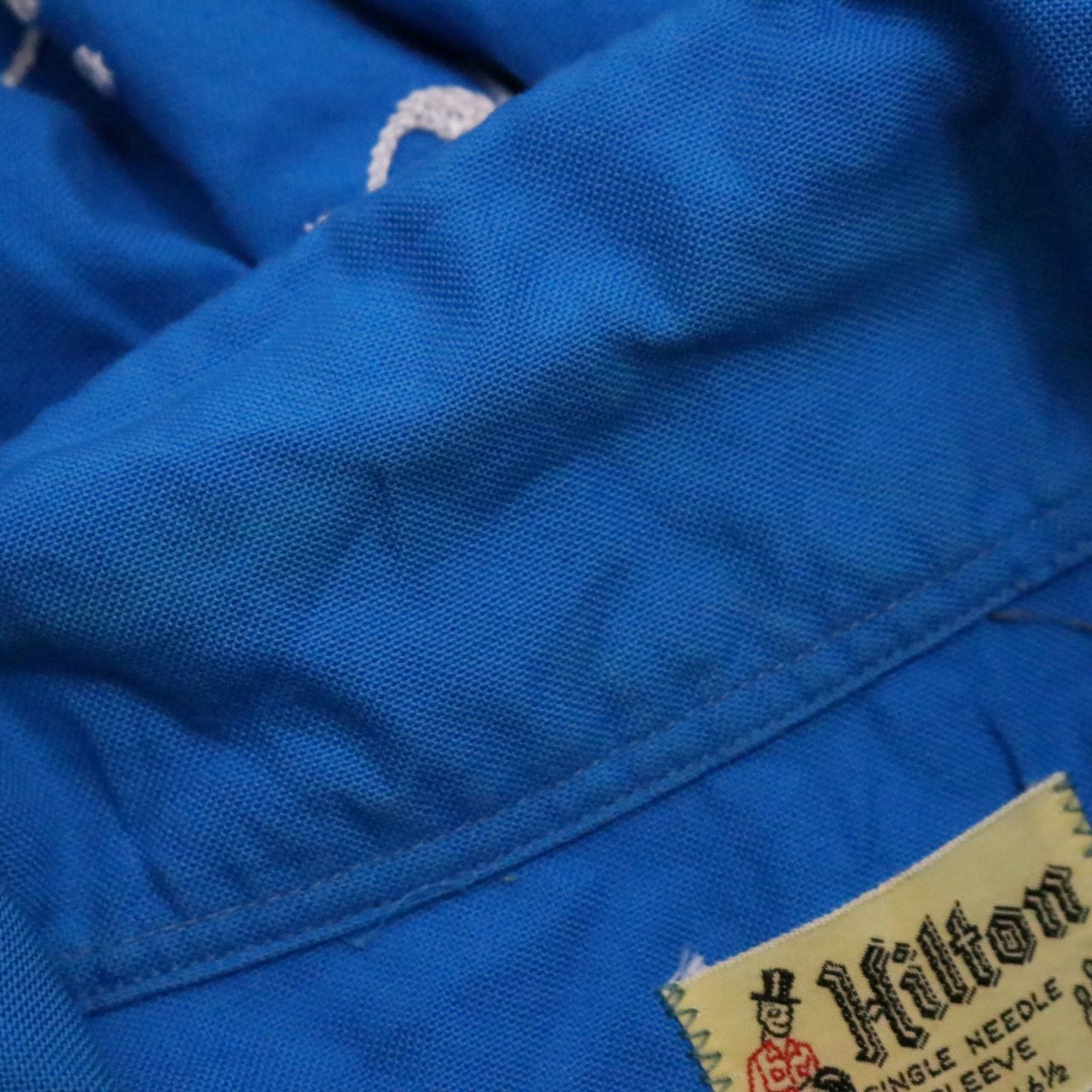 HILTON 50s 60s Vintage Bowling Shirt Blue Size L