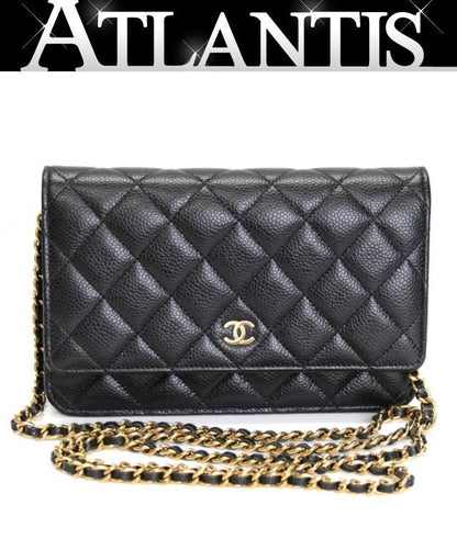 CHANEL Matelasse Caviar Wallet Black