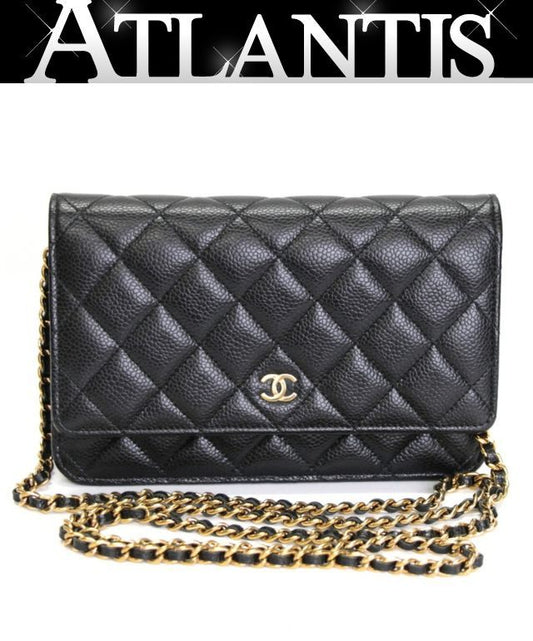 CHANEL Matelasse Caviar Wallet Black