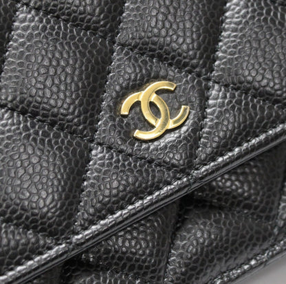 CHANEL Matelasse Caviar Wallet Black
