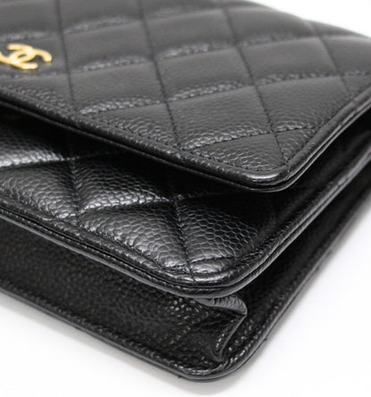 CHANEL Matelasse Caviar Wallet Black