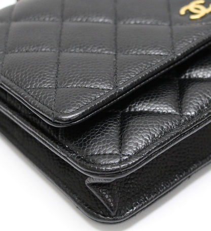 CHANEL Matelasse Caviar Wallet Black