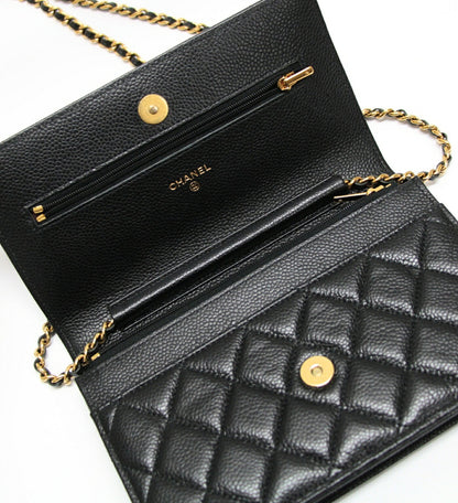 CHANEL Matelasse Caviar Wallet Black