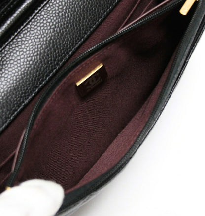 CHANEL Matelasse Caviar Wallet Black