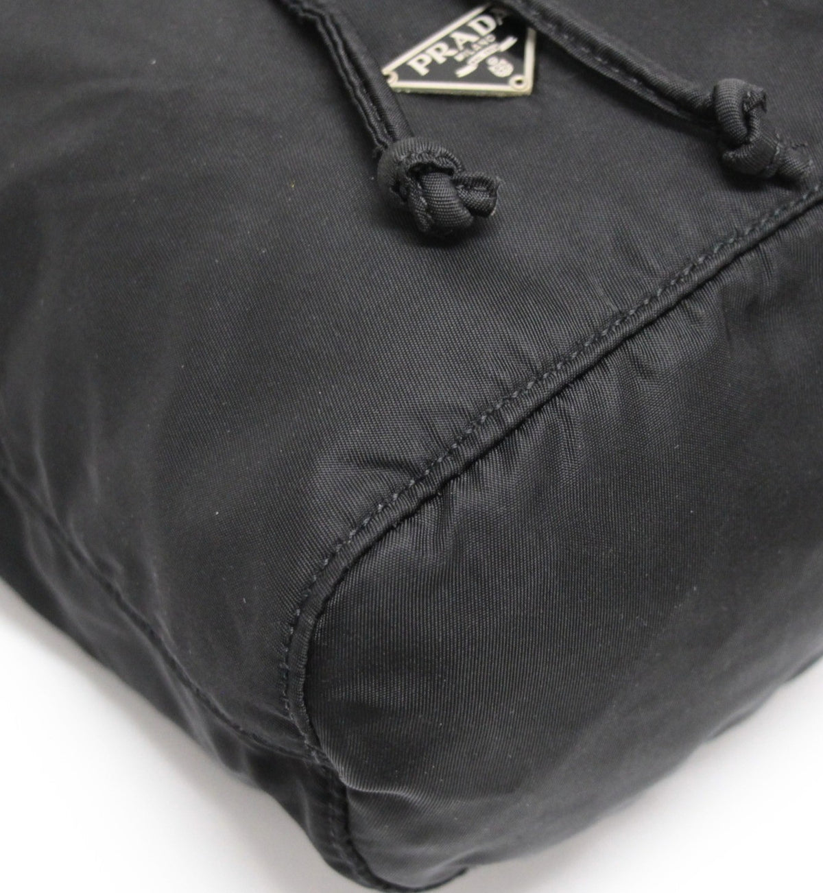 PRADA Drawstring Nylon Handbag Black