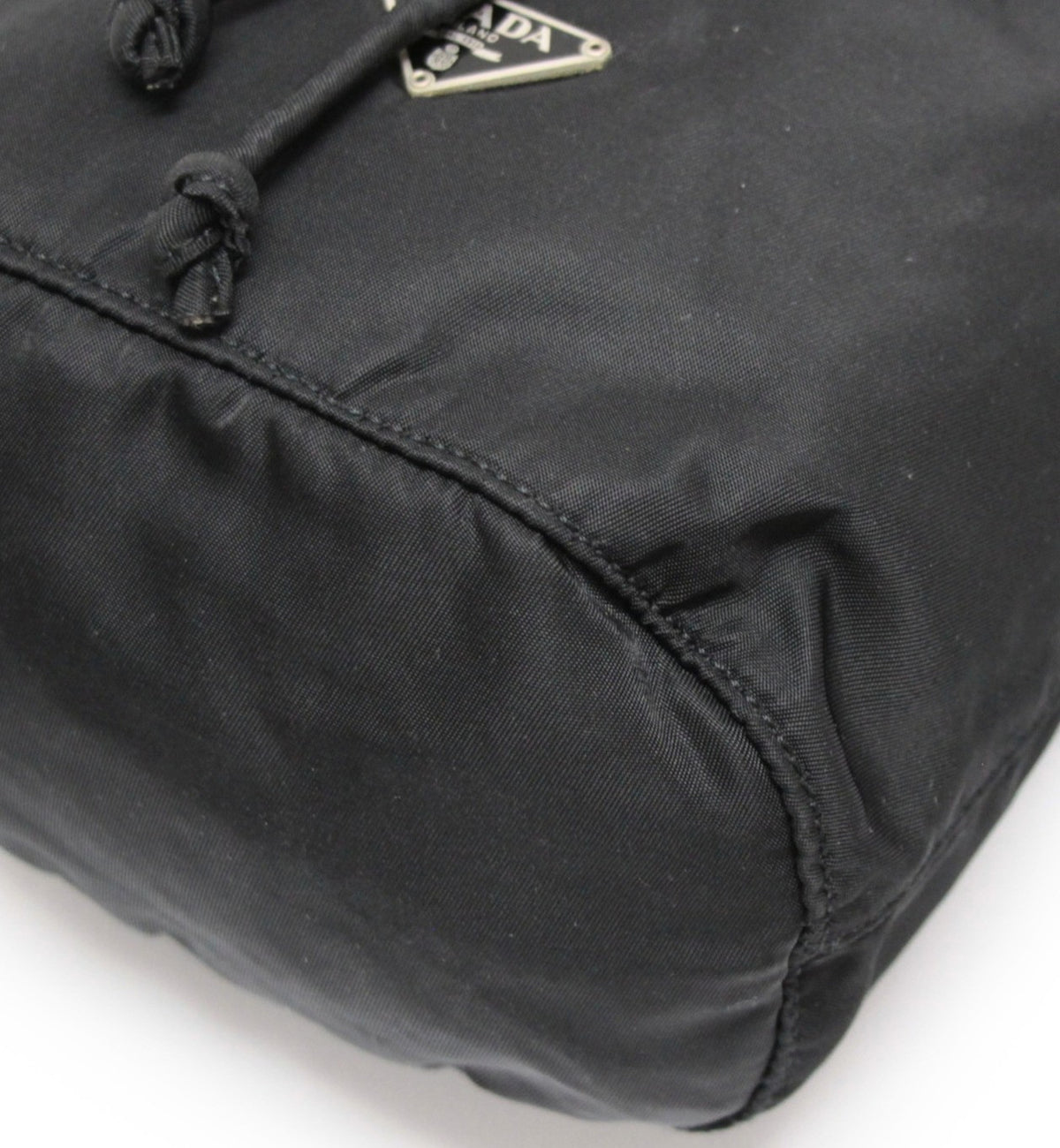 PRADA Drawstring Nylon Handbag Black