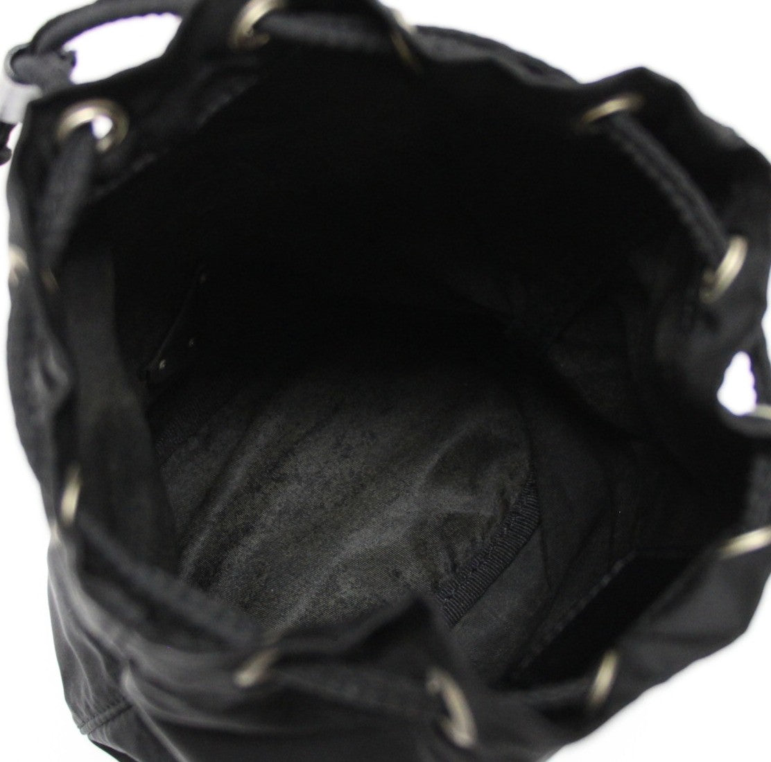 PRADA Drawstring Nylon Handbag Black
