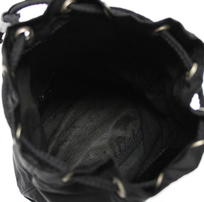 PRADA Drawstring Nylon Handbag Black
