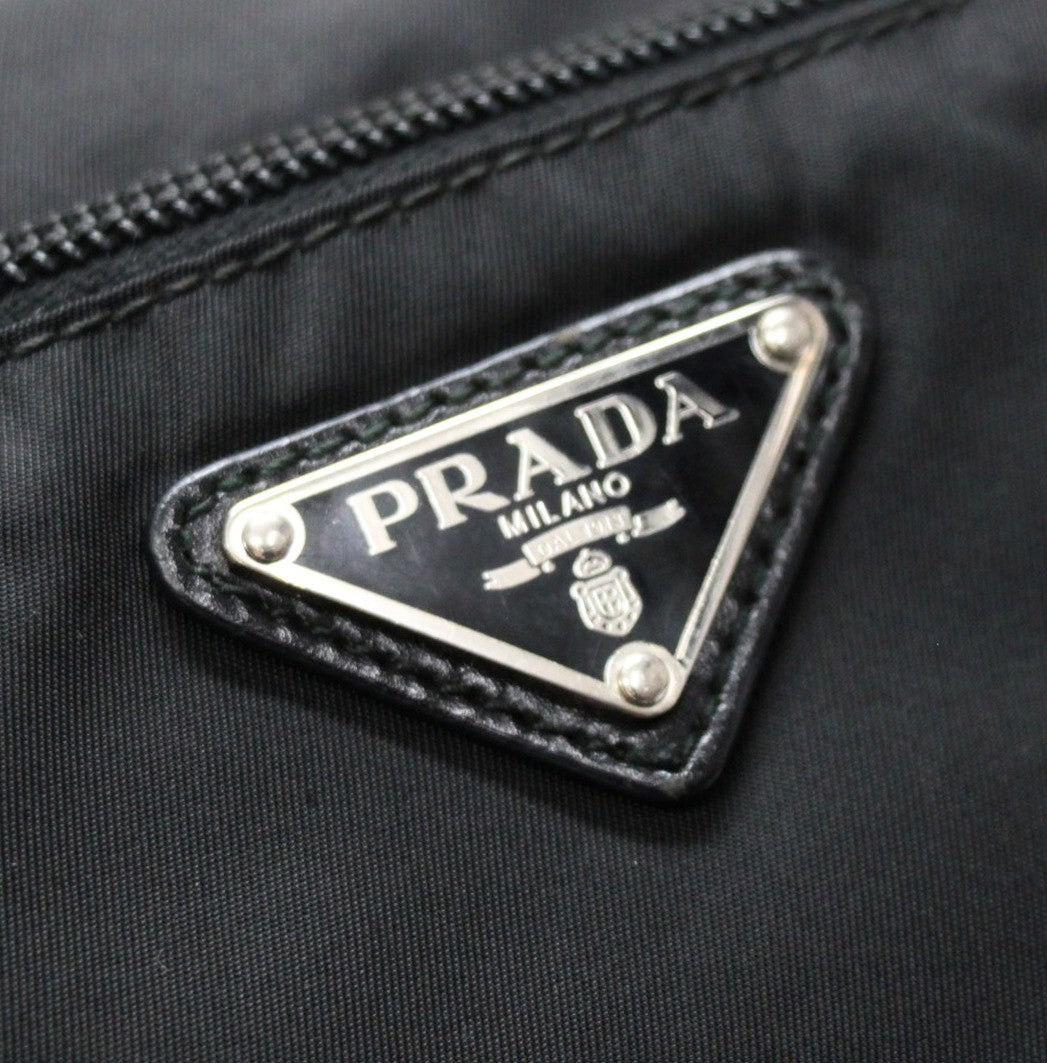 PRADA Triangle Logo Nylon Bag Black