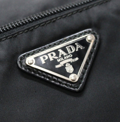 PRADA Triangle Logo Nylon Bag Black