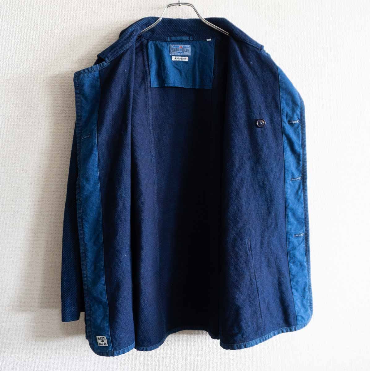 BLUE BLUE JAPAN Sashiko P-Coat Jacket Indigo Size L