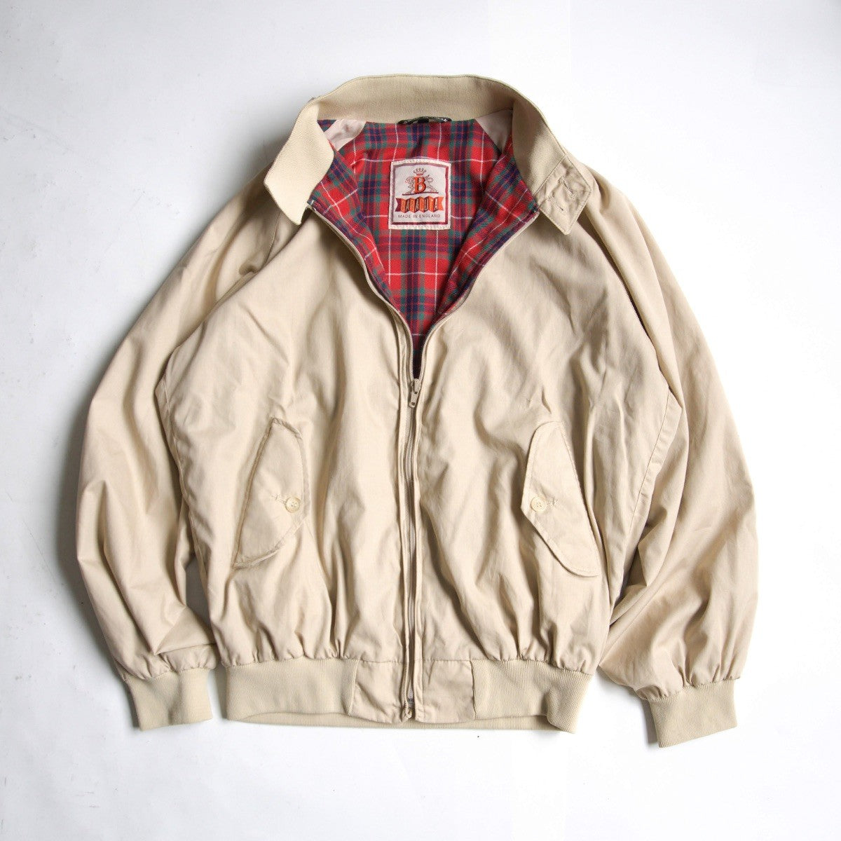 BARACUTA 90s G9 Harrington Jacket OPTI Zip Natural Size XXS