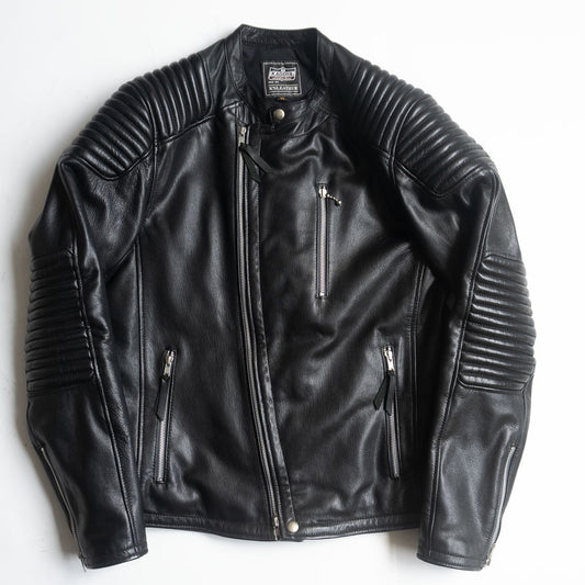 KADOYA Cowhide Leather Single Rider's Jacket Black Size 3L