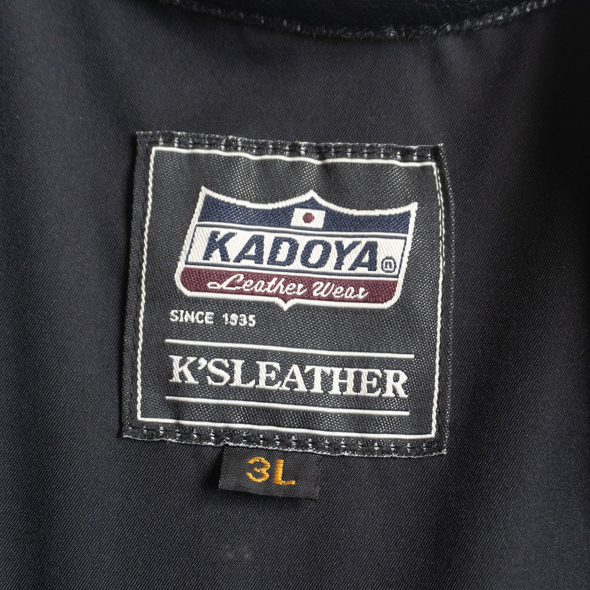 KADOYA Cowhide Leather Single Rider's Jacket Black Size 3L