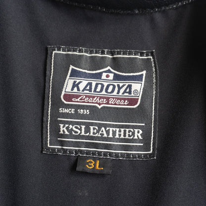 KADOYA Cowhide Leather Single Rider's Jacket Black Size 3L