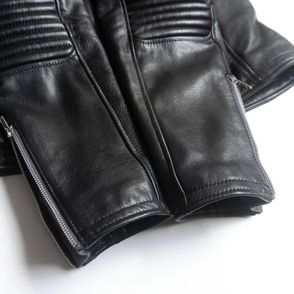 KADOYA Cowhide Leather Single Rider's Jacket Black Size 3L