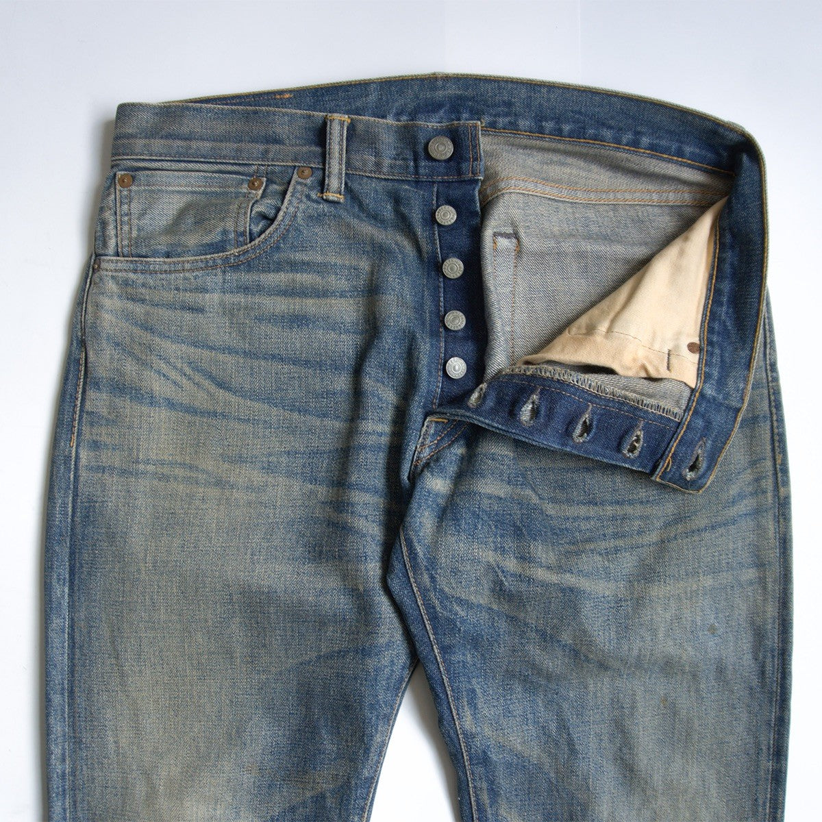 RRL Austin Wash Low-Straight Distressed Denim Size 32×32