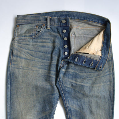 RRL Austin Wash Low-Straight Distressed Denim Size 32×32