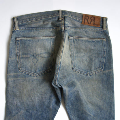RRL Austin Wash Low-Straight Distressed Denim Size 32×32
