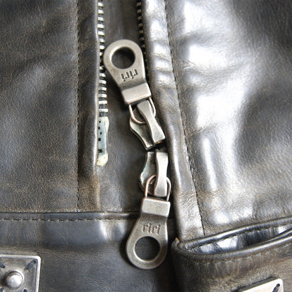ISAMU KATAYAMA BACKLASH Single Rider's Leather Jacket Size M
