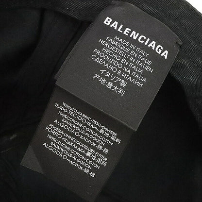 BALENCIAGA Black Cotton Rainbow Logo Baseball Cap Size L