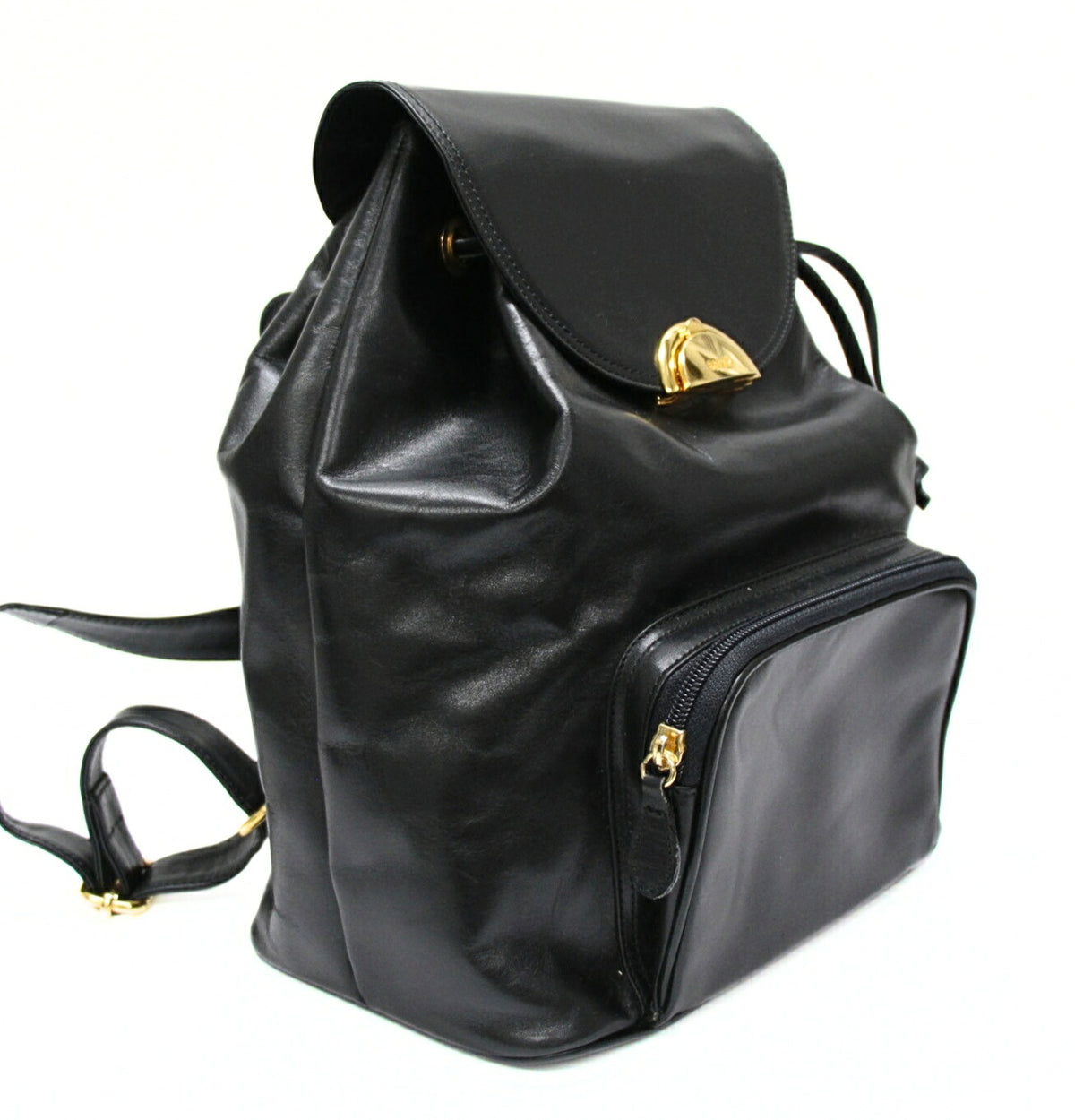 BALLY Vintage Leather Backpack Black