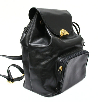 BALLY Vintage Leather Backpack Black