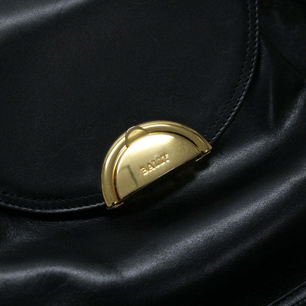BALLY Vintage Leather Backpack Black