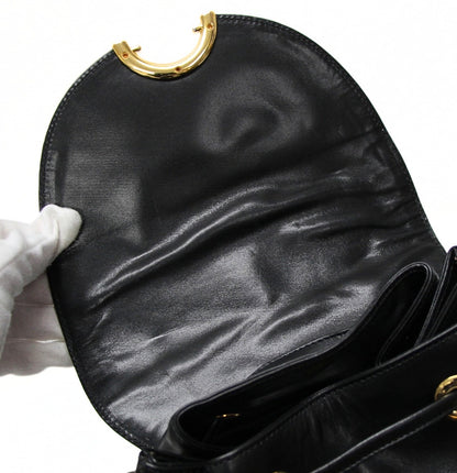 BALLY Vintage Leather Backpack Black