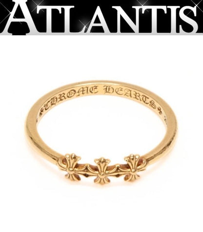 CHROME HEARTS 22K Bubblegum 3CH Plus Ring Gold Size JP 9